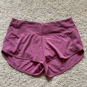 Lululemon Speed Up Shorts 2.5” Size 4 Pink